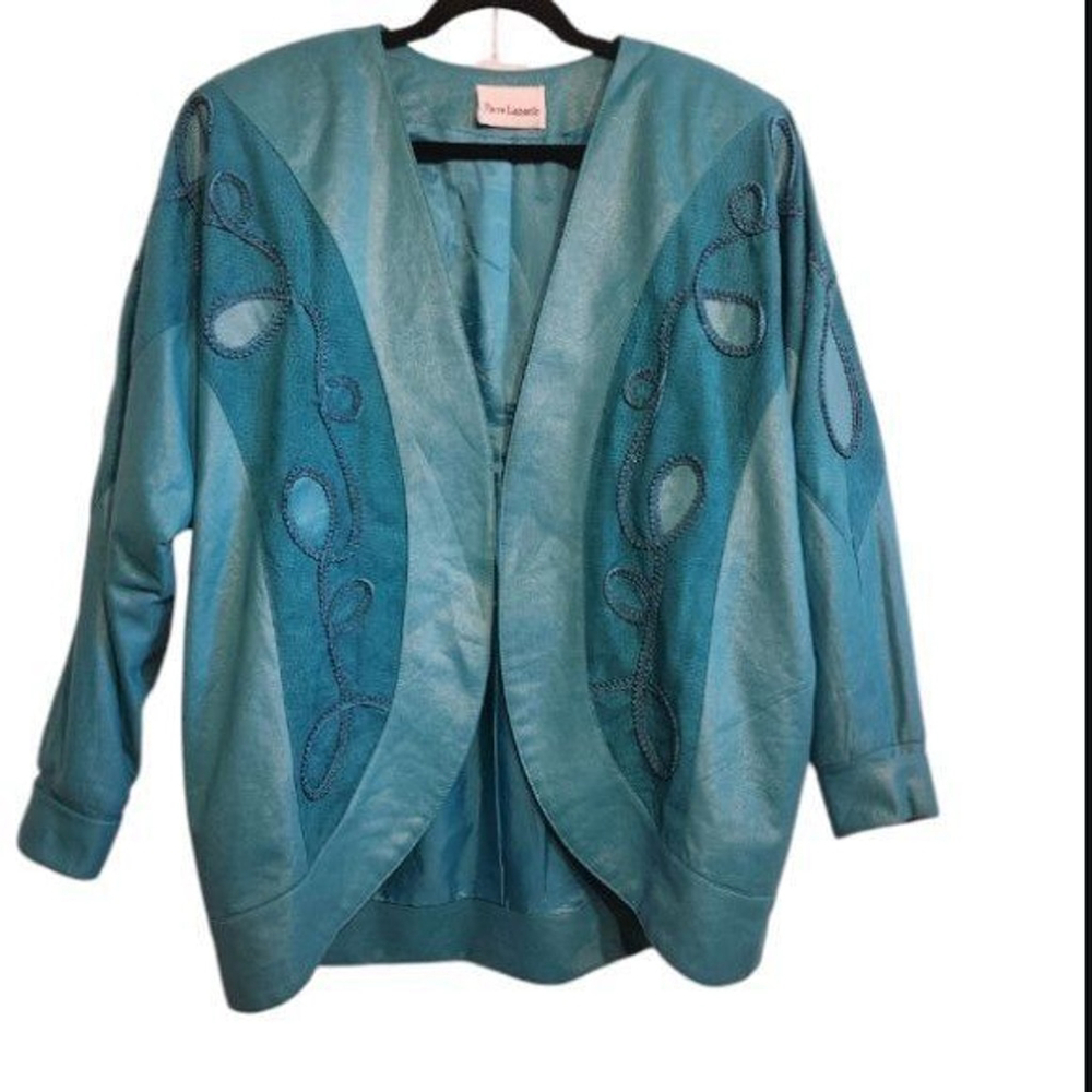 Pierre Lamonte Vintage Embroidered Open Front Jacket M-XL